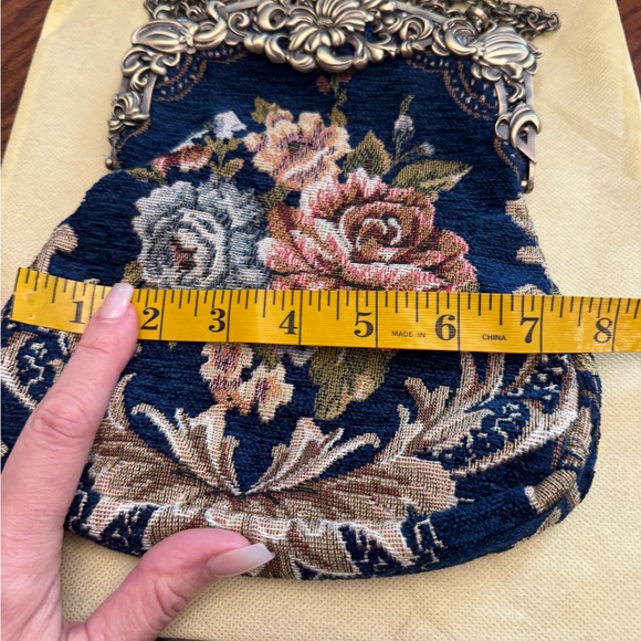 Floral Tapestry Handbag with Silver Accents - Picture 7 of 10